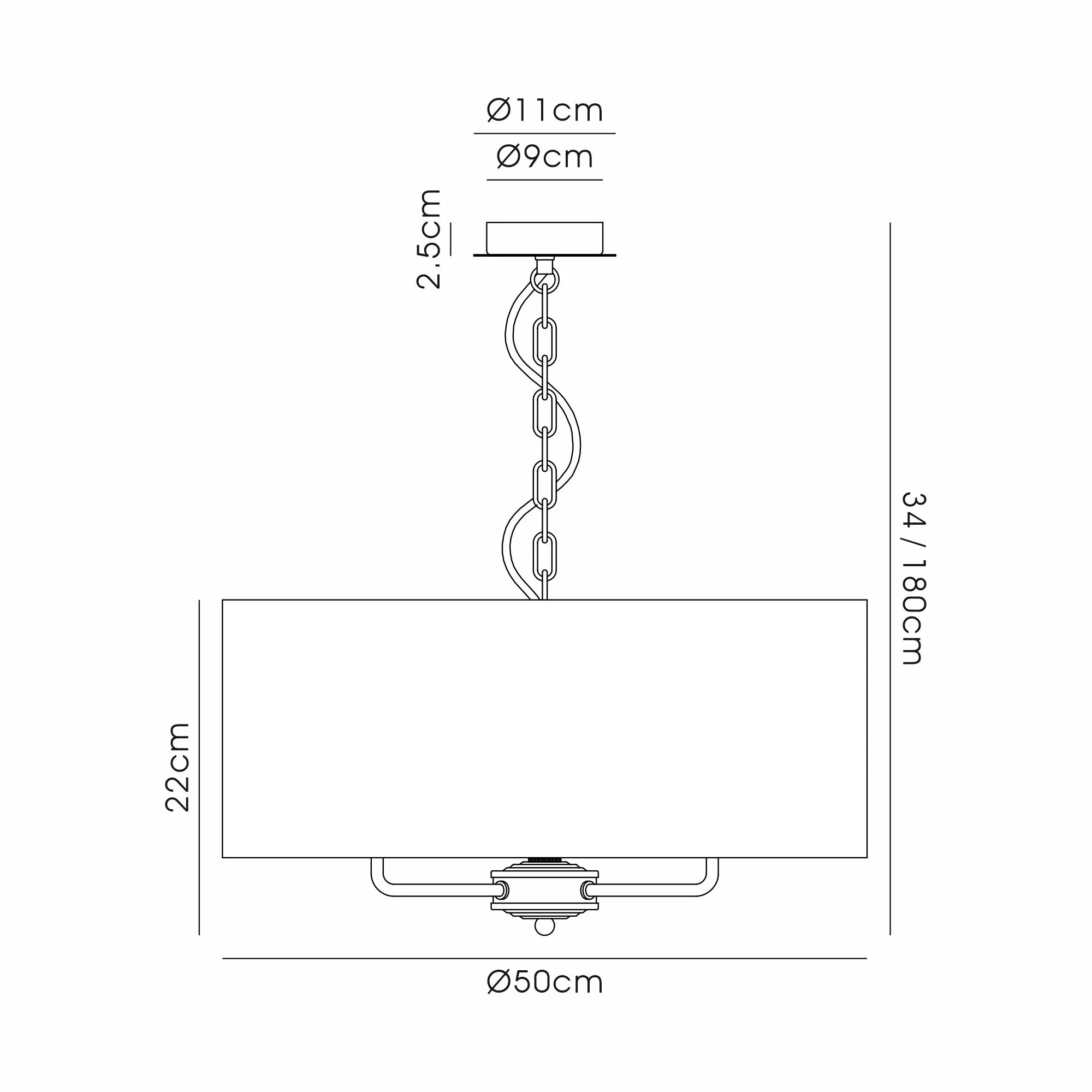 Banyan 50cm 3 Light Pendant Champagne Gold, Black DK0968  Deco Banyan CG BL